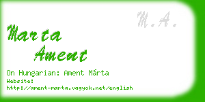 marta ament business card