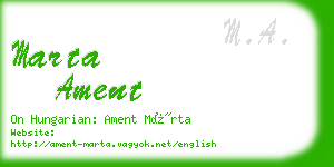 marta ament business card